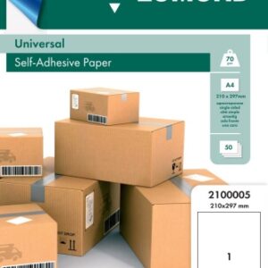 Lomond Self-Adhesive Paper Universal Labels, 1/210x297, A4, 50 sheets, White