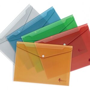 Envelope with print Forpus, A4, plastic, red, transparent