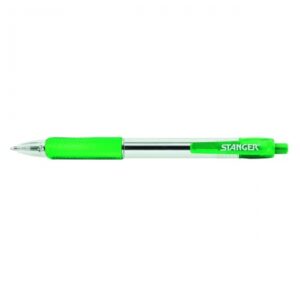 STANGER Ball Point Pens 1.0 Softgrip rertactable, green, 1 pcs. 18000300041