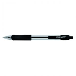 STANGER Ball Point Pens 1.0 Softgrip retractable, black, Box 10 pcs. 18000300039