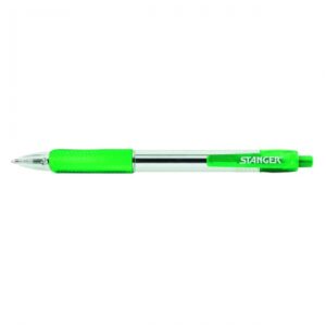 STANGER Ball Point Pens 1.0 Softgrip rertactable, green, Box 10 pcs. 18000300041