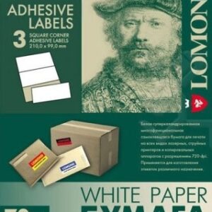 Lomond Self-Adhesive Paper Universal Labels, 3/210x99, A4, 50 sheets, White