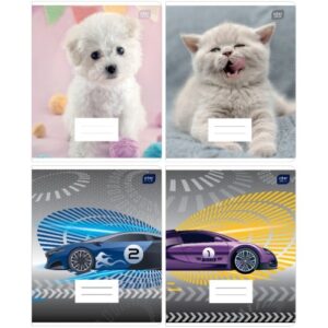 Notebook A5, 12l., square PETS/CARS INTERDRUK