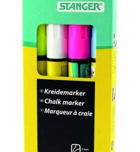 STANGER chalk MARKER, 3-5 mm, set 4 colours 620030