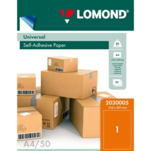 Lomond Self-Adhesive Paper Universal Labels, 1/210x297, A4, 50 sheets, Orange neon