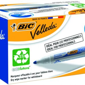 BIC whiteboard marker VELL 1701, 1-5 mm, blue, Box 12 pcs. 701061