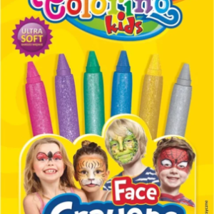 Colorino Kids Metallic face crayons 6 colours