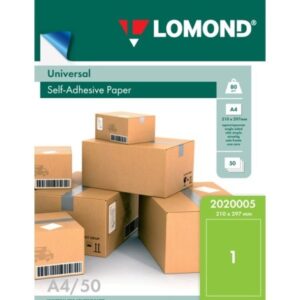 Lomond Self-Adhesive Paper Universal Labels, 1/210x297, A4, 50 sheets, Green neon