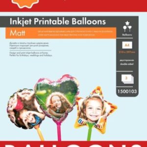 Lomond Inkjet Printable Baloons A4, 3 sheets (Ball/Heart/Star) double sided