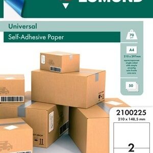 Lomond Self-Adhesive Paper Universal Labels, 2/210x148,5, A4, 50 sheets, White