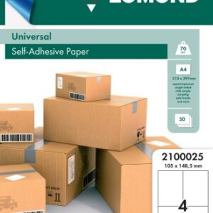 Lomond Self-Adhesive Paper Universal Labels, 4/105x148,5, A4, 50 sheets, White