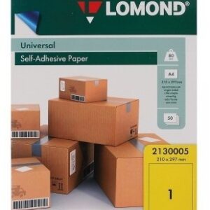 Lomond Self-Adhesive Paper Universal Labels, 1/210x297, A4, 50 sheets, lemon