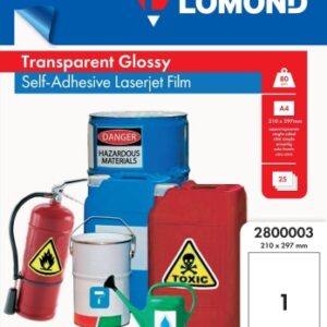 Lomond PET Laserjet Film Self Adhesive Transparent Glossy A4, 25 sheets