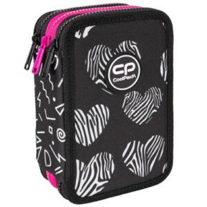 Triple decker pencil case with equipment CoolPack Jumper 3 Math Hearts