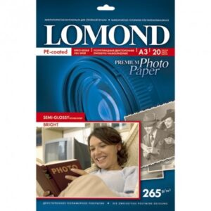 Lomond Premium Photo Paper Semi Glossy 265 g/m2 A3, 20 sheets, double sided, Bright