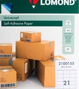Lomond Self-Adhesive Paper Universal Labels, 21/70x41, A4, 50 sheets, White
