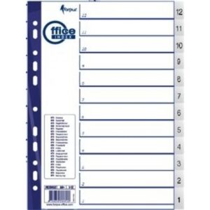 Separation sheets Forpus A4, 12-1 numbers, plastic
