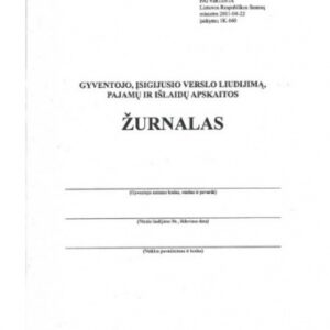 Gyventojo, įsigijusio verslo liudijimą, pajamų ir išlaidų apskaitos žurnalas, A5 (36)  0720-065