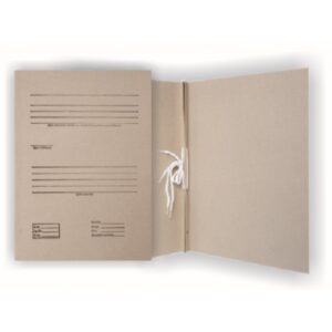 Folder SMLT, archival, A4 2cm, 400g, with 2 straps, with print, brown, cardboard
