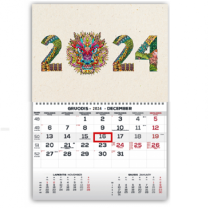 Wall Mounted Calendar Mono 30x43cm.