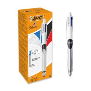 Bic 4 Colours Ballpoint Pen, Pen (3 colours) and Mechanical Pencil (1 colour), Box 12 pcs.