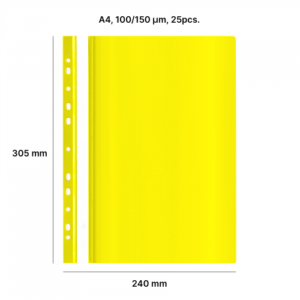 AD Class Perforated A4 Report File 00/150 yellow 25pcs./pack.